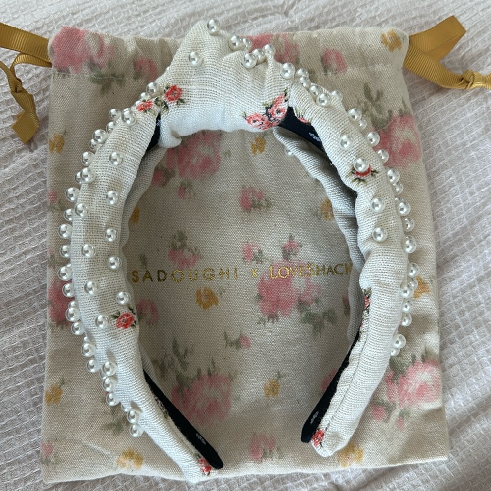 Lele x LoveShackFancy French Cream Pearl Headband